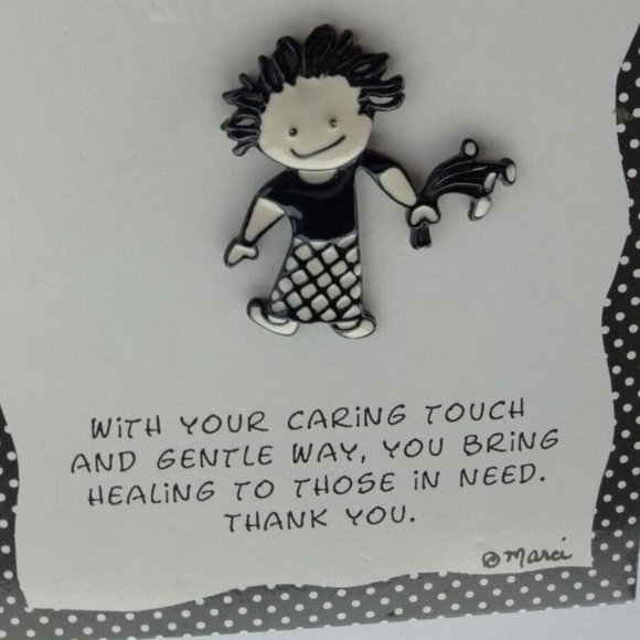 Papel Giftware Children Of The Inner Light Nurse Pin Brooch Signed Marci Girl - Picture 5 of 5